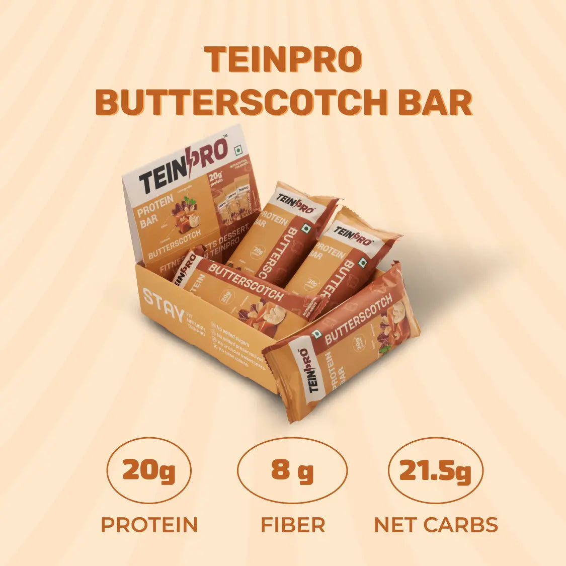 TeinPro Protein Bar – Butterscotch | Pack of 4