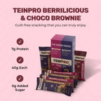 TeinPro Assorted Energy Bars – Berrilicious & Choco Brownie | 40g Each | 7g Protein | Pack of 6