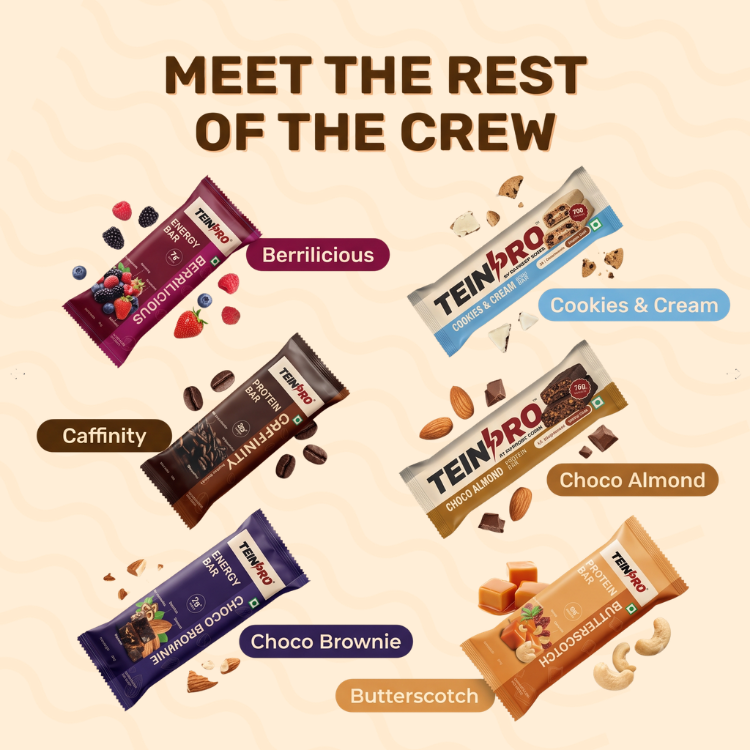 Assorted Protein Bars –  Pack of 12 ( Cookies & Cream | Choco Almond ) | 12g Protein Each