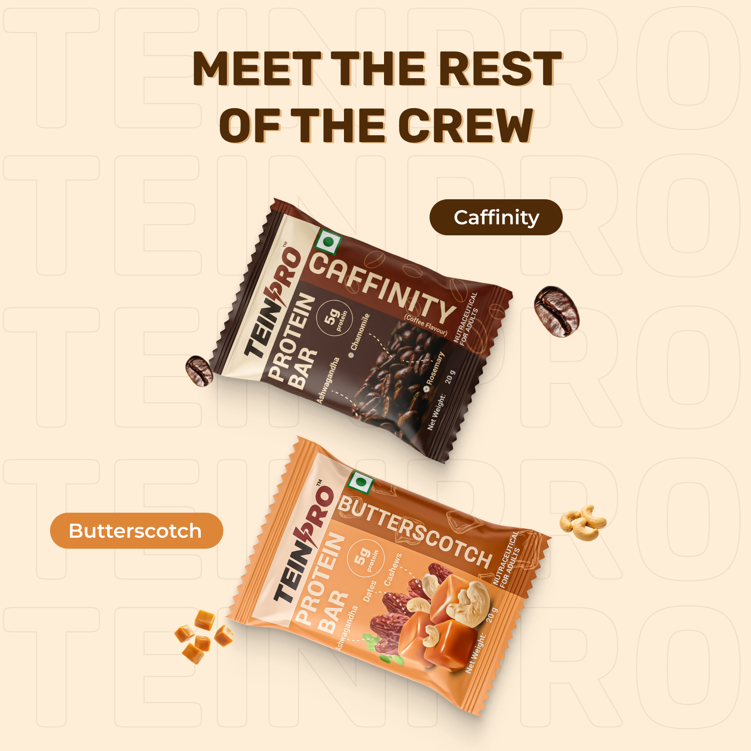 TEINPRO PROTEIN BITES- CAFFINITY (COFFEE FLAVOUR) | PACK OF 10