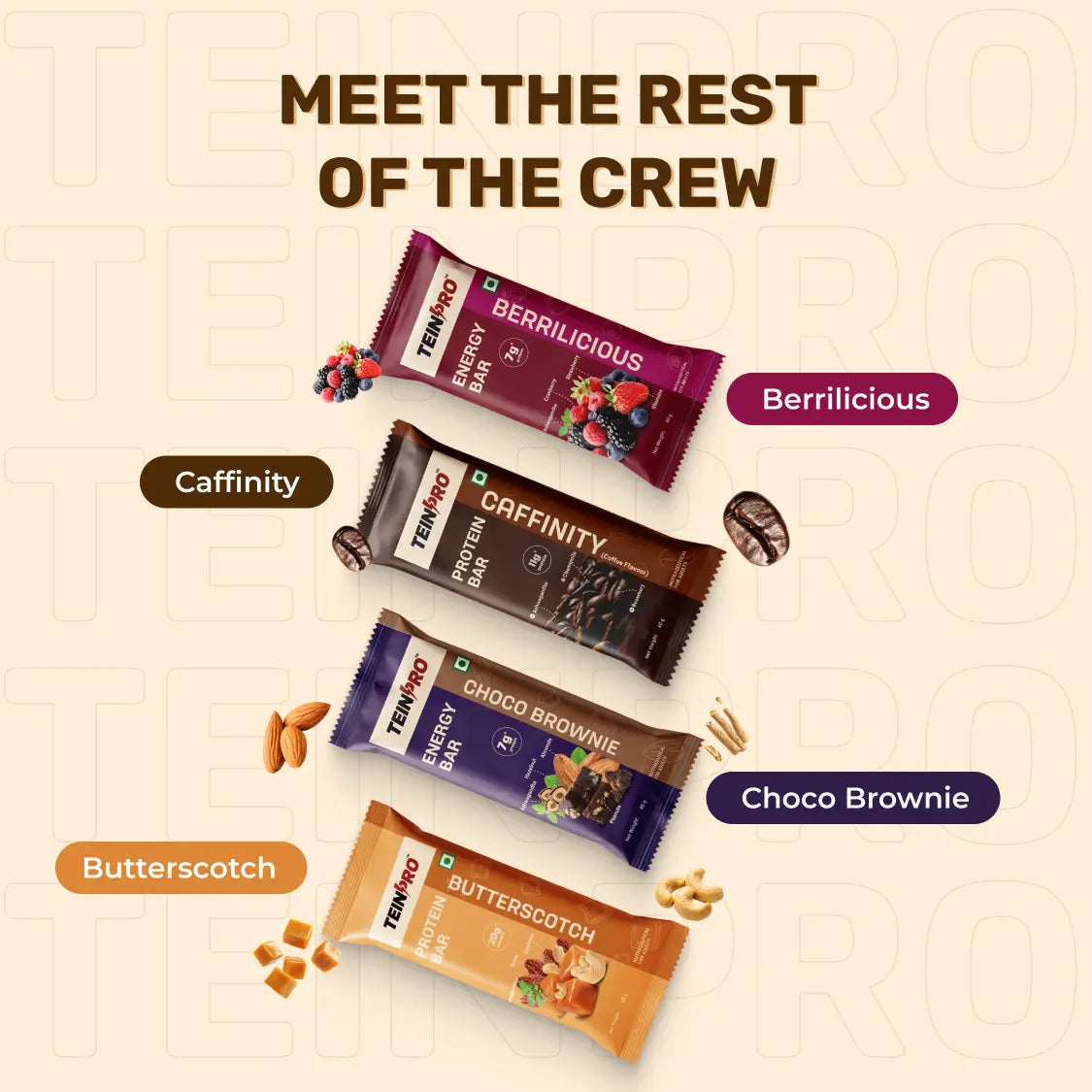 TeinPro Protein Bar – Caffinity (Coffee Flavor) | Pack of 4