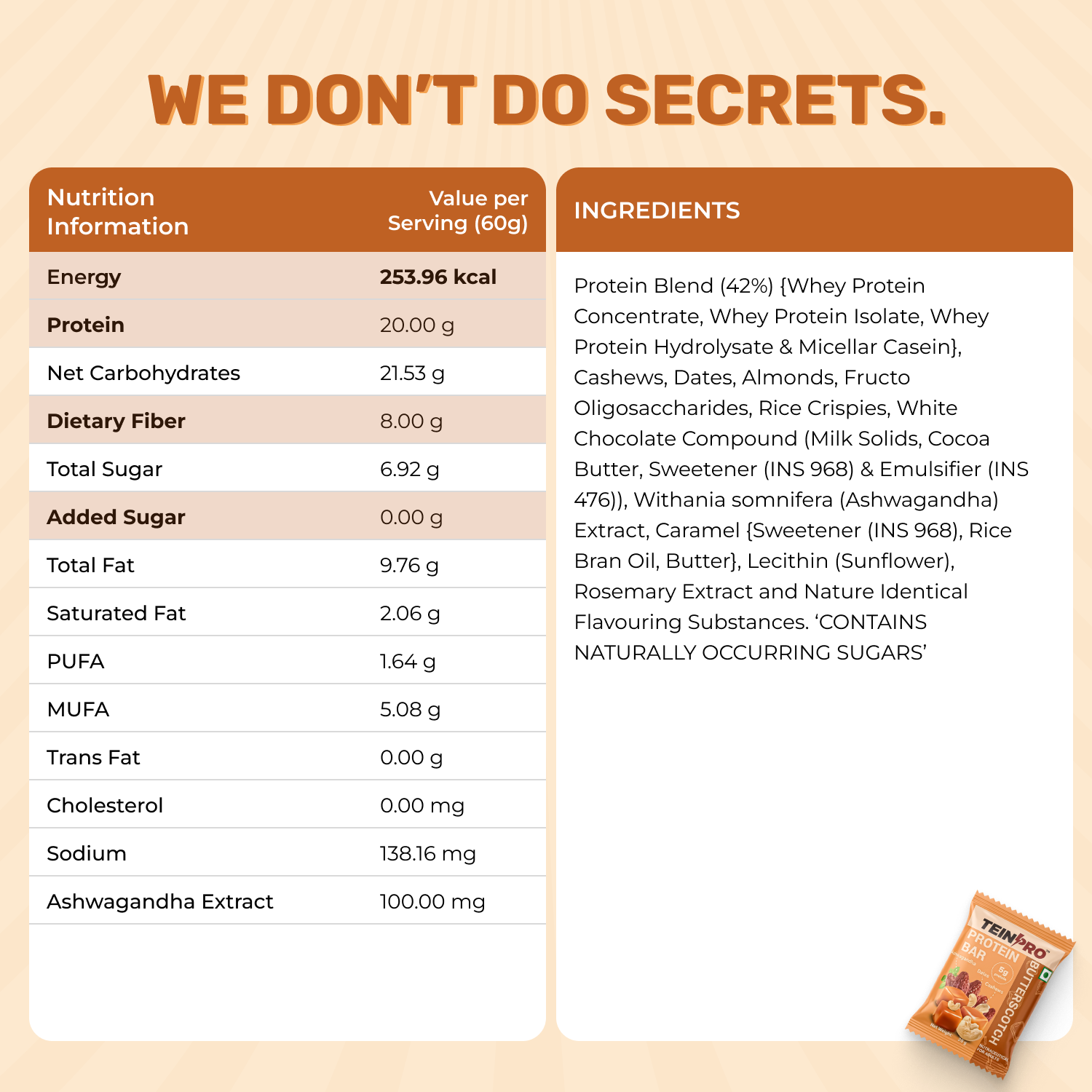 TEINPRO PROTEIN BITES- BUTTERSCOTCH | PACK OF 10