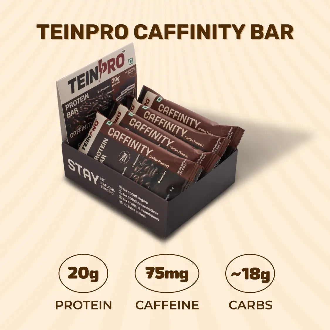 TeinPro Protein Bar – Caffinity (Coffee Flavor) | Pack of 4