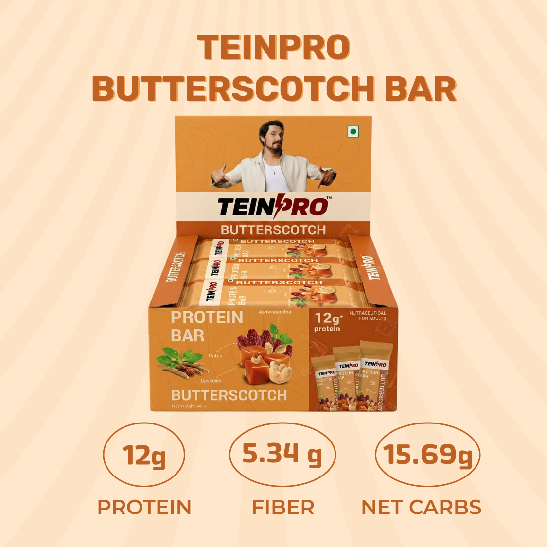 TeinPro Butterscotch Protein Bar – 12g