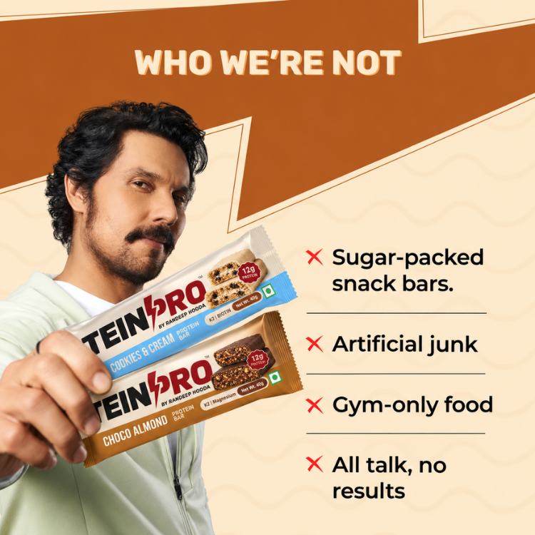 Assorted Protein Bars –  Pack of 12 ( Cookies & Cream | Choco Almond ) | 12g Protein Each