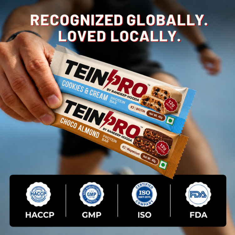 Assorted Protein Bars –  Pack of 12 ( Cookies & Cream | Choco Almond ) | 12g Protein Each