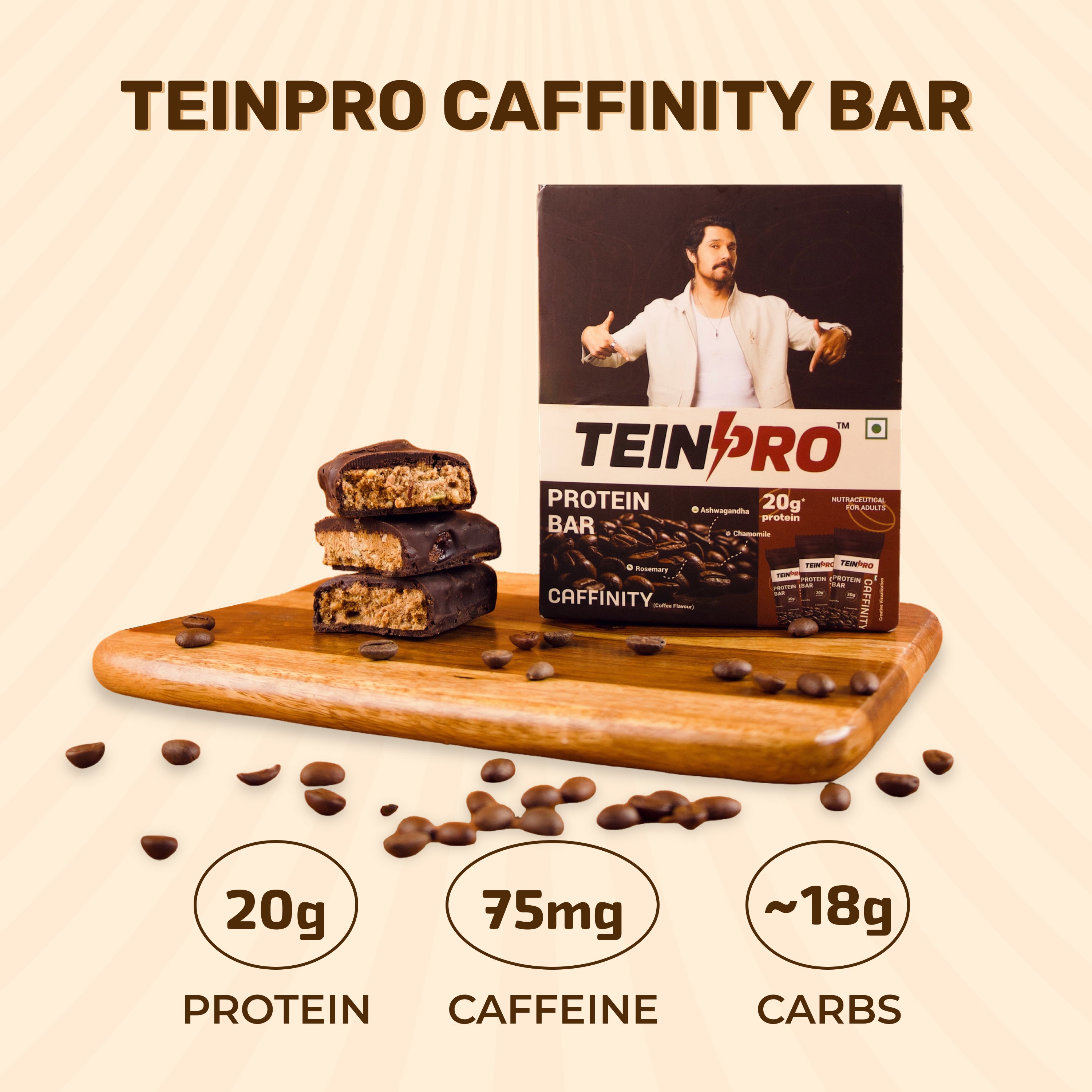 TeinPro Protein Bar – Caffinity (Coffee Flavor) | Pack of 4