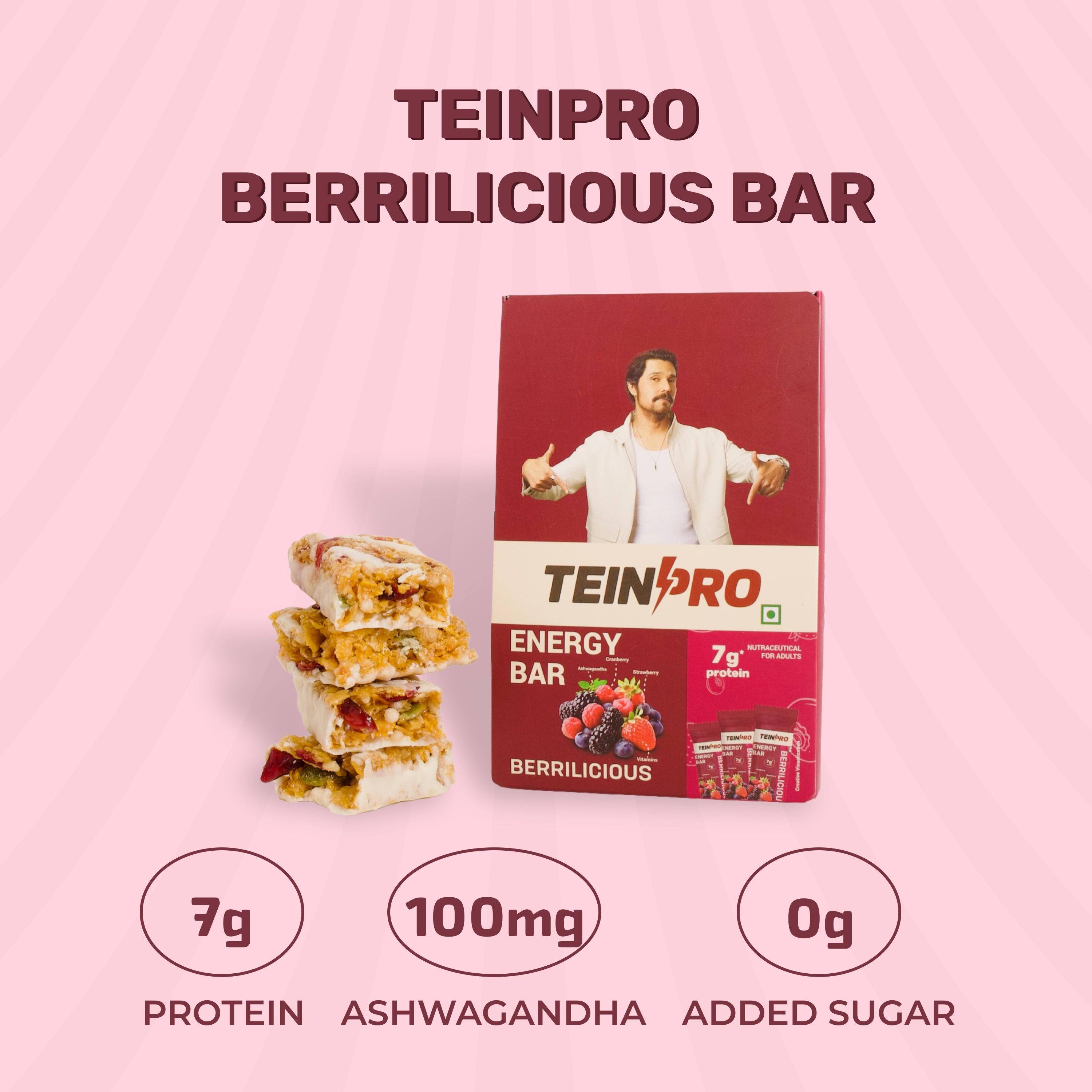 TeinPro Energy Bar – Berrilicious (Berry Flavor) | Pack of 4