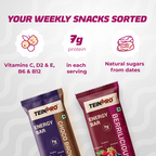 TeinPro Assorted Energy Bars – Berrilicious & Choco Brownie | 40g Each | 7g Protein | Pack of 6